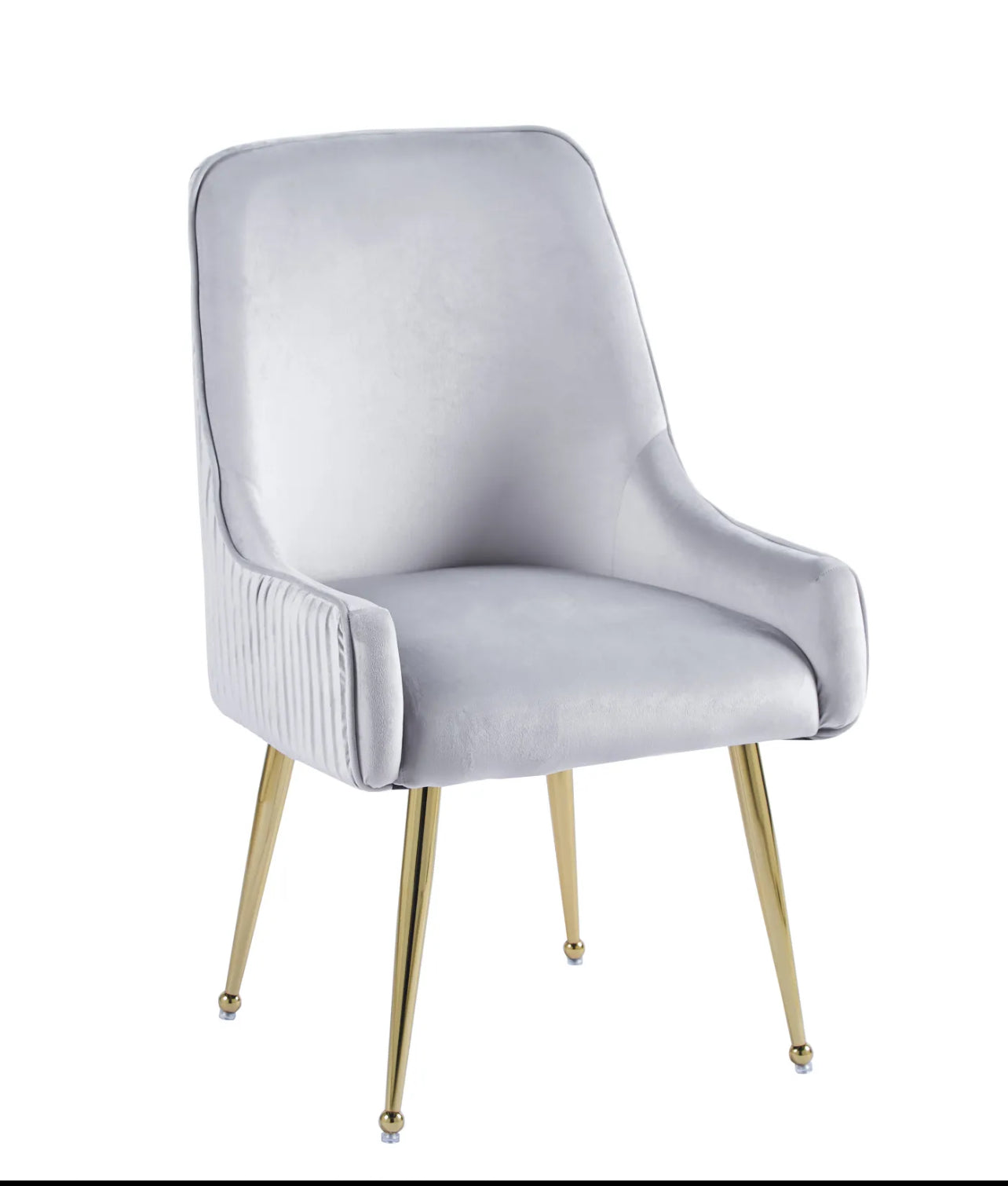 CHAISE LUXURY GOLD VELOURS GRIS (DC315GG)