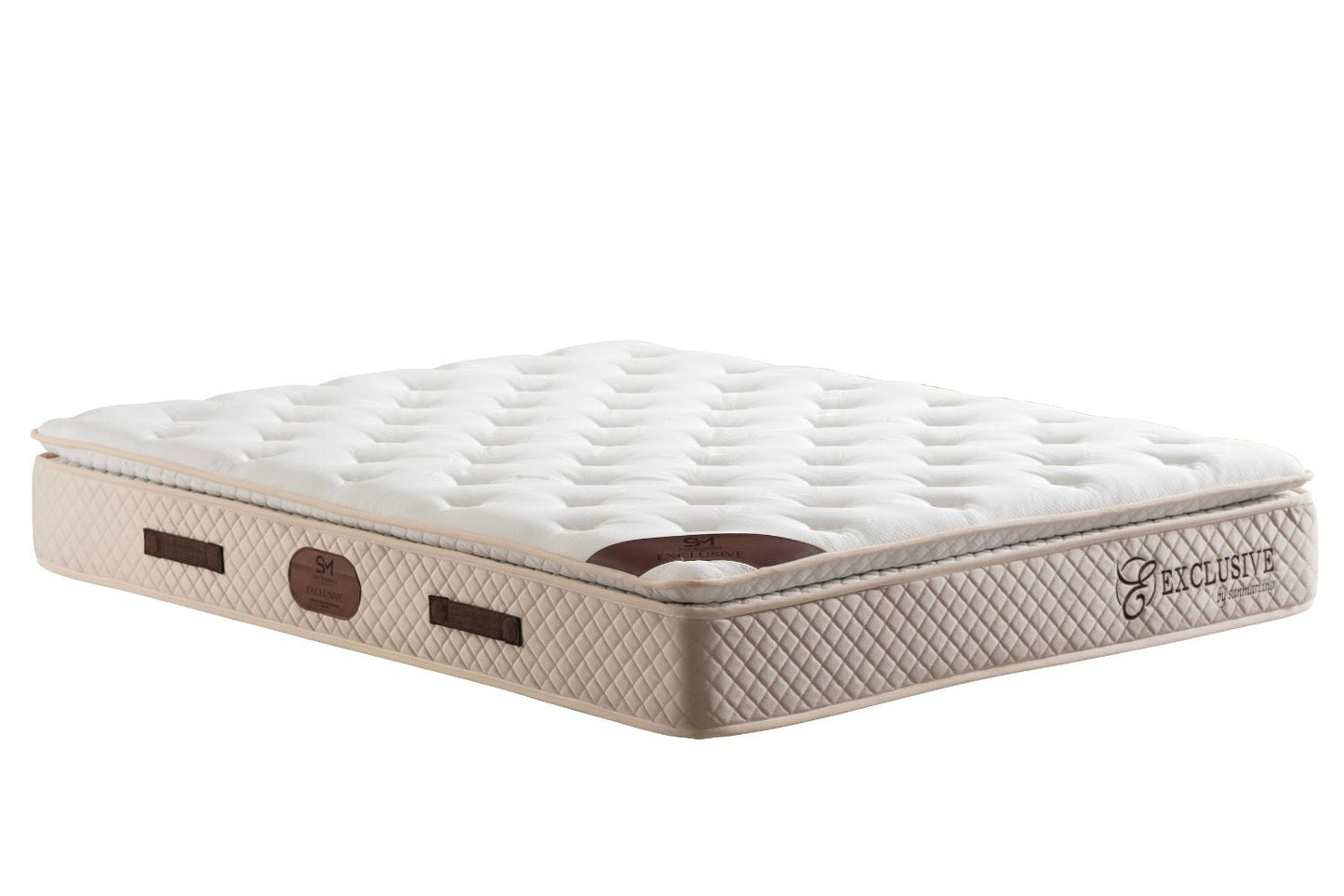 Matelas San Martino Exclusif Ressorts Beige 32cm d'Epaisseur Avec Surmatelas Intégré