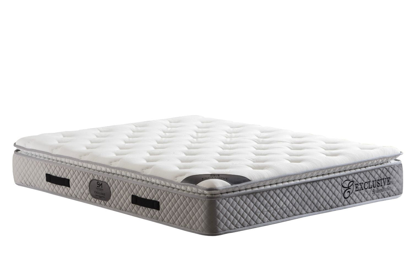 Matelas San Martino Exclusif Ressorts Gris 32cm d'Epaisseur Avec Surmatelas Intégré