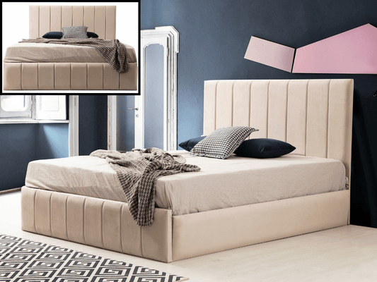 Cadre De Lit POLO Velours Beige